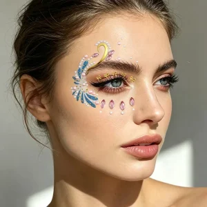 Bohemian Star Flower Face Eye Gems Stickers Self Adhesive Jewels Rhinestone Women Carnival Festival Party Face Gem Sticker