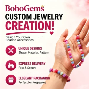 Boho Chic Pastel Gemstone Bead Jewelry Set Stackable Hoop Earring Necklace Bracelet For Women Summer Beach Gift