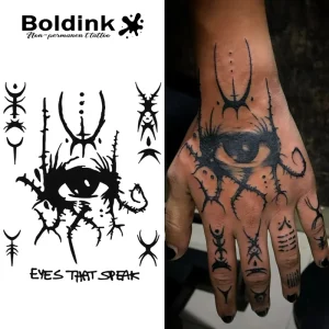 Boldink Custom Realistic All Seeing Eye Body Art Waterproof Long Lasting 2 Weeks Jagua Juice Ink Tattoo