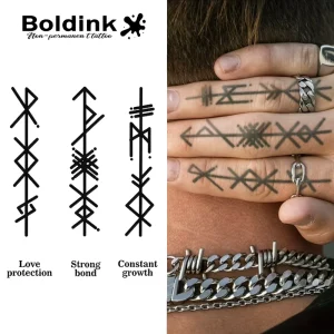 Boldink Custom Realistic Nordic Runes Viking Totem Body Art Waterproof Long Lasting 2 Weeks Jagua Juice Ink Tattoo
