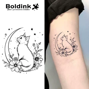 Boldink Custom Realistic Rose Geometric Body Art Waterproof Long Lasting 2 Weeks Jagua Juice Ink Tattoo