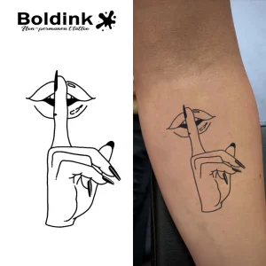 Boldink Custom Realistic Silence Lips Body Art Waterproof Long Lasting 2 Weeks Jagua Juice Ink Tattoo
