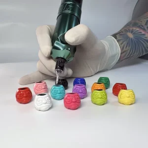 Box 200 Factory Supply 15 Type Tattoo Ink Cups Skull Design Makeup Pigment Holder Accessory Container Cap Beauty Personal Care