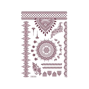 Bridal-Inspired Natural Long-Lasting Peel-Off Designs for Skin-Safe Realistic Floral Body Art Henna Tattoo