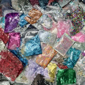 Bright Colorful Mix Chunky Body Face Glitter Random 35 to 40 Colors Sample for Rave Makeup Festivals Halloween Tumblers Glitter