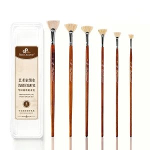Bristle Fan Paint Brush Set for Oil Painting Background Sweeps Texture Art Supplies