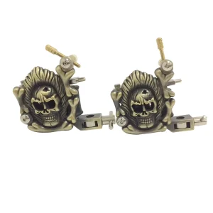 Bronze Color Skull Design Tattoo Rotary Machine Gun for Body Tattoo