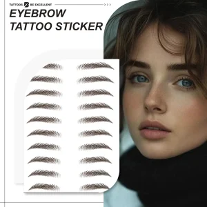 Brown Eyebrow Tattoo Sticker Waterproof Long Lasting Semi Permanent Eyebrow Shaping Sticker Natural Look Easy to Apply
