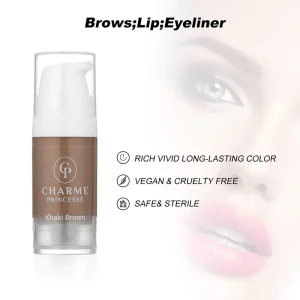 Brown Permanent Makeup Pigment Permanent Makeup Ink for Eyebrow Eyeline Long Lasting Cosmetic Tattoo Ink