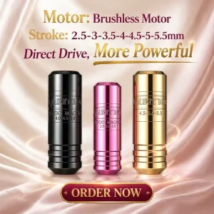 Brushless Motor 2.5 3 3.5 4 4.5 5 5.5mm Stroke Professional Rotary Tattoo Pen Gun Machine for Artists Body Art