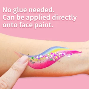 Bulk 8 Color Water Activated Glitter Gel Chunky Flower & Star Sequins Face & Body Glitter Children’s Festival