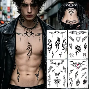 Bulk Factory Direct Cyber Sigilism Tribal Patterns Eco-Friendly Paper Water Transfer Temporary Tattoo Stickers Sexy