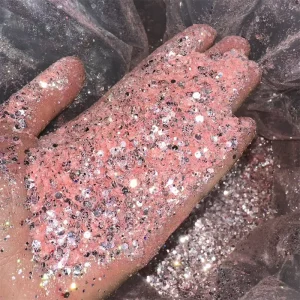 Bulk High Flash Chunky Glitter Powder for Nail Art Body Decoration Custom Pink Sparkle Non-Toxic PET Material