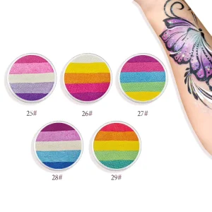 Bulk Rainbow Gradient Split Cake Face Paint Water Based One Stroke Paint Festival for Children Non Toxic Custom Logo