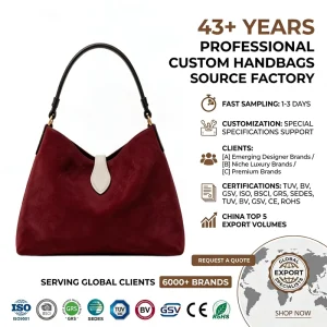 Burgundy Suede Leather Slouchy Hobo Bag Customized Dark Strap Cream Leaf Tab Accent Shoulder Bag Women OEM Custom