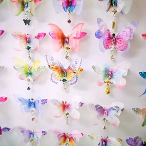 Butterfly Face Gem Tulle & Rhinestone Decor Body & Forehead Sticker