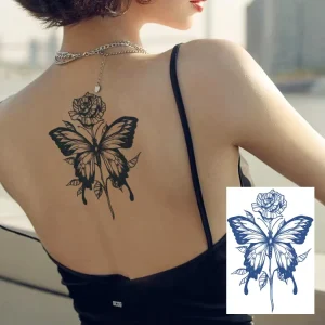 Butterfly Flower Designs Temporary Tattoo Stickers Last 2 Weeks Semi Permanent Tattoo