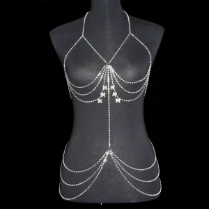 Butterfly Jewelry Rhinestone Waist Body Chains Women Sexy Bikini Crystal Belly Chain Bra Butterfly Pendant