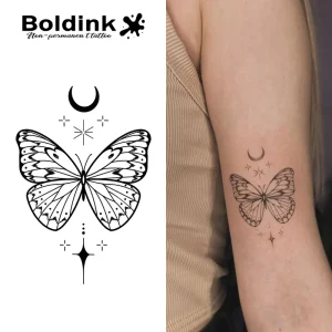 Butterfly Moon Stars Arm Body Art Small Tiny Waterproof Long Lasting 2 Weeks Herbal Juice Ink Semi Permanent Tattoo Sticker