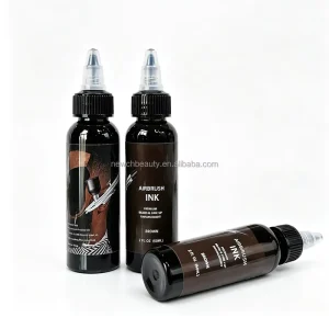 CE Certified Airbrush Spray Tattoo Ink 60ml Natural Brown Beard Hairline Enhancement Dye Waterproof Body Paint for Barber Salon