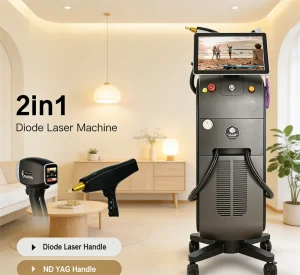 CE EMC Portable 2 in 1 LED Laser for Hair Removal and Skin Rejuvenation with 1064nm & 755nm Wavelengths