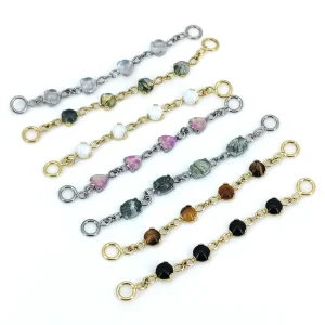 Calendo Zircon Natural Stone Body Chain Earring Body Piercing Jewelry ASTM F136 Titanium Fashion Chain Charm