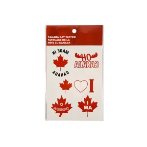 Canada Day Accessory Kit 1 Sheet Assorted Canadian Slogan Tattoos Reusable Portable for Canada Day Gifts National