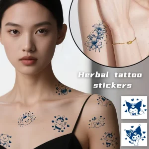 Cartoon Anime Semi Permanent Tattoo Sticker Set for Waterproof Herbal Juice Tattoo Stickers on Arms
