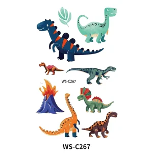 Cartoon Dinosaur Tattoo Stickers Waterproof Sweat Holiday Party Kids Tattoo Stickers