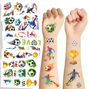 Cartoon Football Tattoo Sticker Waterproof Water Transfer Printed Party Gathering Gift Funny Fun Face Sticker