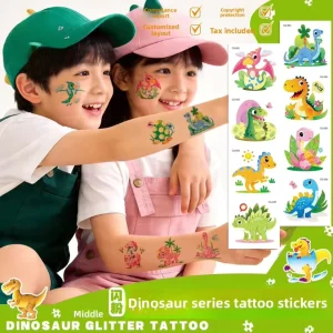 Cartoon Glitter Water Transfer Tattoo Stickers Children’s Cute Dinosaur Water Film Paper