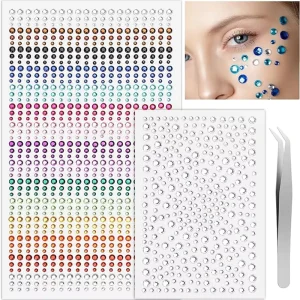 Cartoon Sticker Eco Friendly Self Adhesive Reusable Waterproof Holiday Festival Face Jewels Rhinestones Makeup Hair Eye
