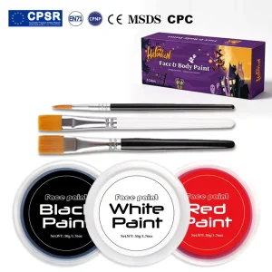 Cat Clown Scary Natural Plant Oil-Based Halloween Face Paint Kit with Custom Colors for Kids & Adults