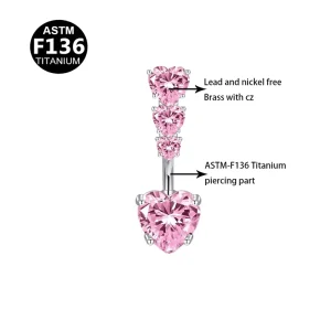 Chapado En Oro Titanium Belly Rings Zircon Body Stud and Navel Piercing for Weddings