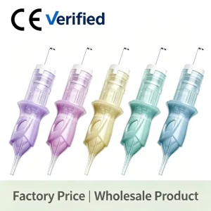 Charme Princess Pink Color Permanent Makeup Cartridge Needle 1RL 3RL Permanent Makeup Needles Cartridge for Lip Eyebrow Eyeliner