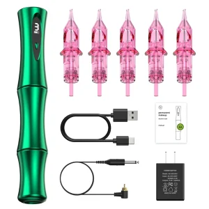 Charme Princesse Wireless Permanent Makeup Pen Battery/RCA Dual Mode Permanent Makeup Machine with 5 Cartridges Kits