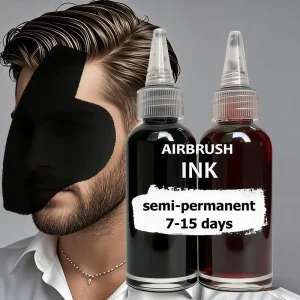 Chemical Free Herbal Vegan Beard Dye for Men Professional Barber Airbrush Color Ink Strong Hold Hairline Tattoo Beard