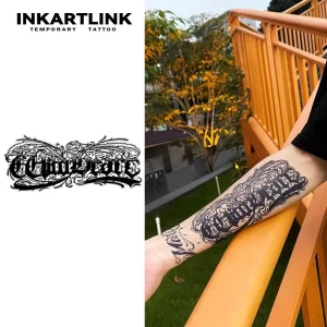 Chicano Lettering Tattoo Sticker Gothic Script Word Art Streetwear Aesthetic Herbal 15 Days Bulk Supplies
