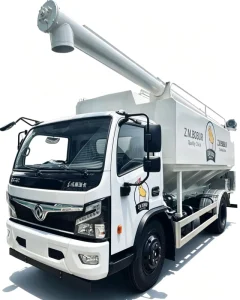 Chicken Fodder Transport Vehicle Diesel Light Truck 4×2 Single Row Feed Delivery Truck with Electric Auger