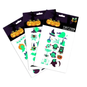 Children Cartoon Tattoo Sticker Non-toxic Luminous Face Hand Arm Custom Design Luminous Tattoo Sticker