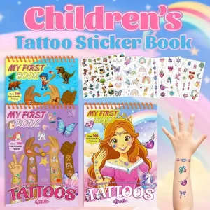 Children Cartoon Tattoo Sticker Set Dreamy Gem-Adorned Paper Stickers for Girls and Boys for Quiet Books