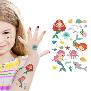Children Custom Body Art Temporary Tattoos Mermaid Collection for Girls Party Tattoo Sticker