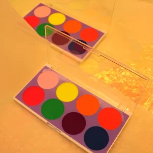 Children Non Toxic 8 Color Oil Based Face & Body Paint Palette with UV Neon Glow in Dark Washable Halloween Makeup