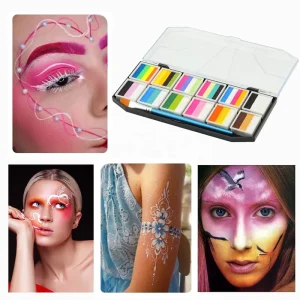 Children and Adults’ Art Party Makeup Rainbow Set Multi-Color Body Painting Supplies