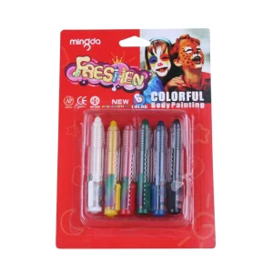 Children’s 6 Kinds of Facial Expression Set Suction Card Body Color Paint Halloween Facial Expression Pigment