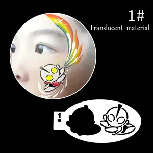 Children’s Acrylic Modern Animated Body Painting Tattoo Templates Supplies for Face Body Art Party