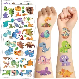 Children’s Cartoon Dinosaur Tattoo Stickers Waterproof, Cute and Unique Tyrannosaurus Rex Tattoo Stickers