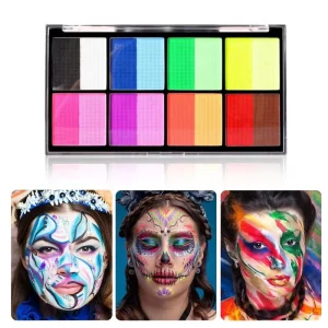 Children’s Party Face Painting Kit Natural Plant Based Skin Harmless UV Resistant Water Activated Colors for Face Body Palette