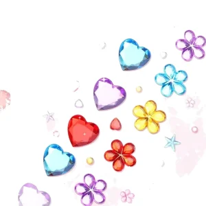 Children’s Plastic Gem Stickers Face Facial Diamond Crystal Cartoon Stickers Girl Princess 3D Festival Toy