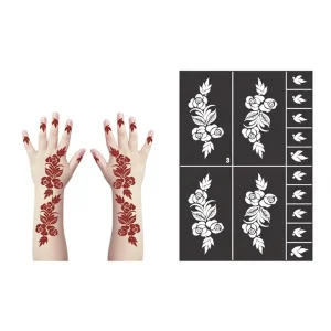 Children’s Reusable Temporary Indian Hollow Henna Tattoo Stencil Cross Border Full Body Art Spray